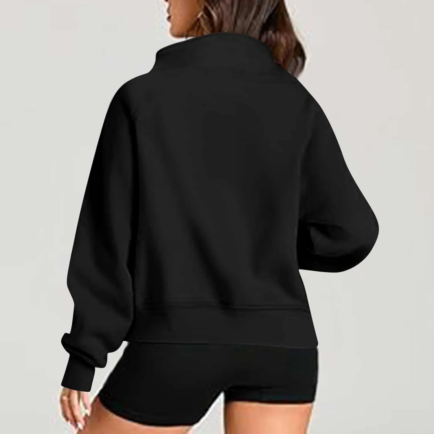 Hoodies for Women Crop Zip Up Sweatshirts Casual Loose Fit Pullover Womens Fashion Vacation Party Tops Thumb Hole