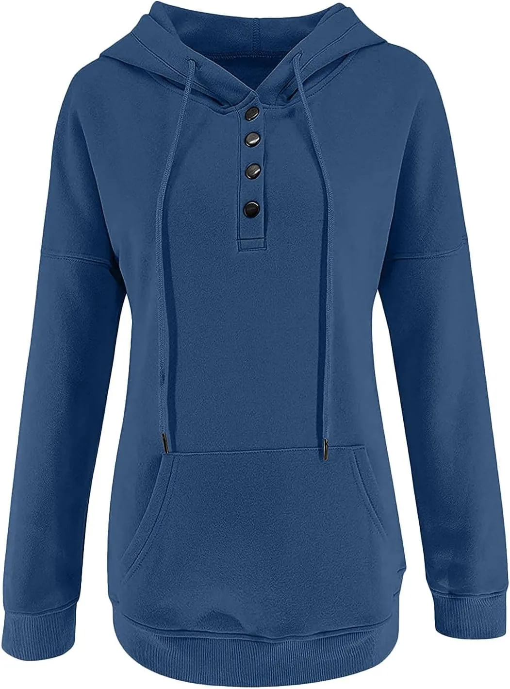 Hoodies for Women Fashion 2024 Long Sleeve Button up Pullover Sweatshirt Loose Casual Comfy Lightweight Fall Y2k Tops