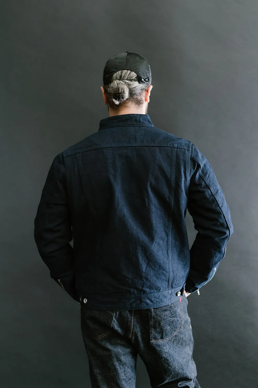IHJ-135-IND - 13oz Oxford Cloth Riders Jacket - Indigo