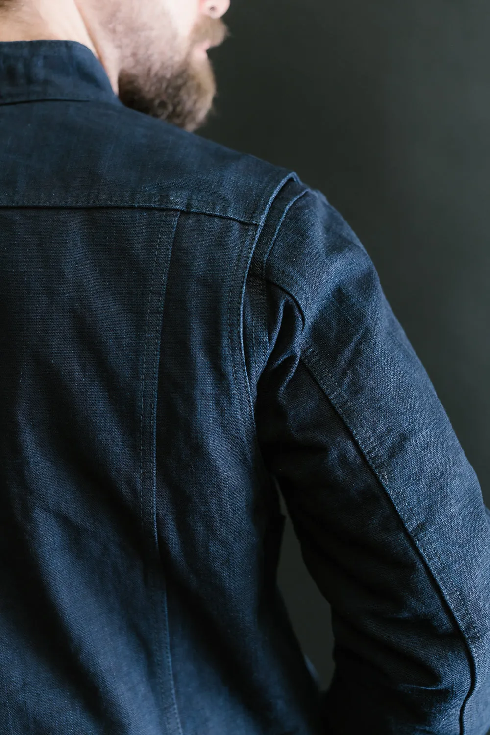 IHJ-135-IND - 13oz Oxford Cloth Riders Jacket - Indigo