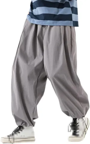 keusyoi Mens Drawstring Harem Pants MenS Baggy Jogging Pants Men Drop Crotch Wide Leg Pants Male Casual Loose Trousers