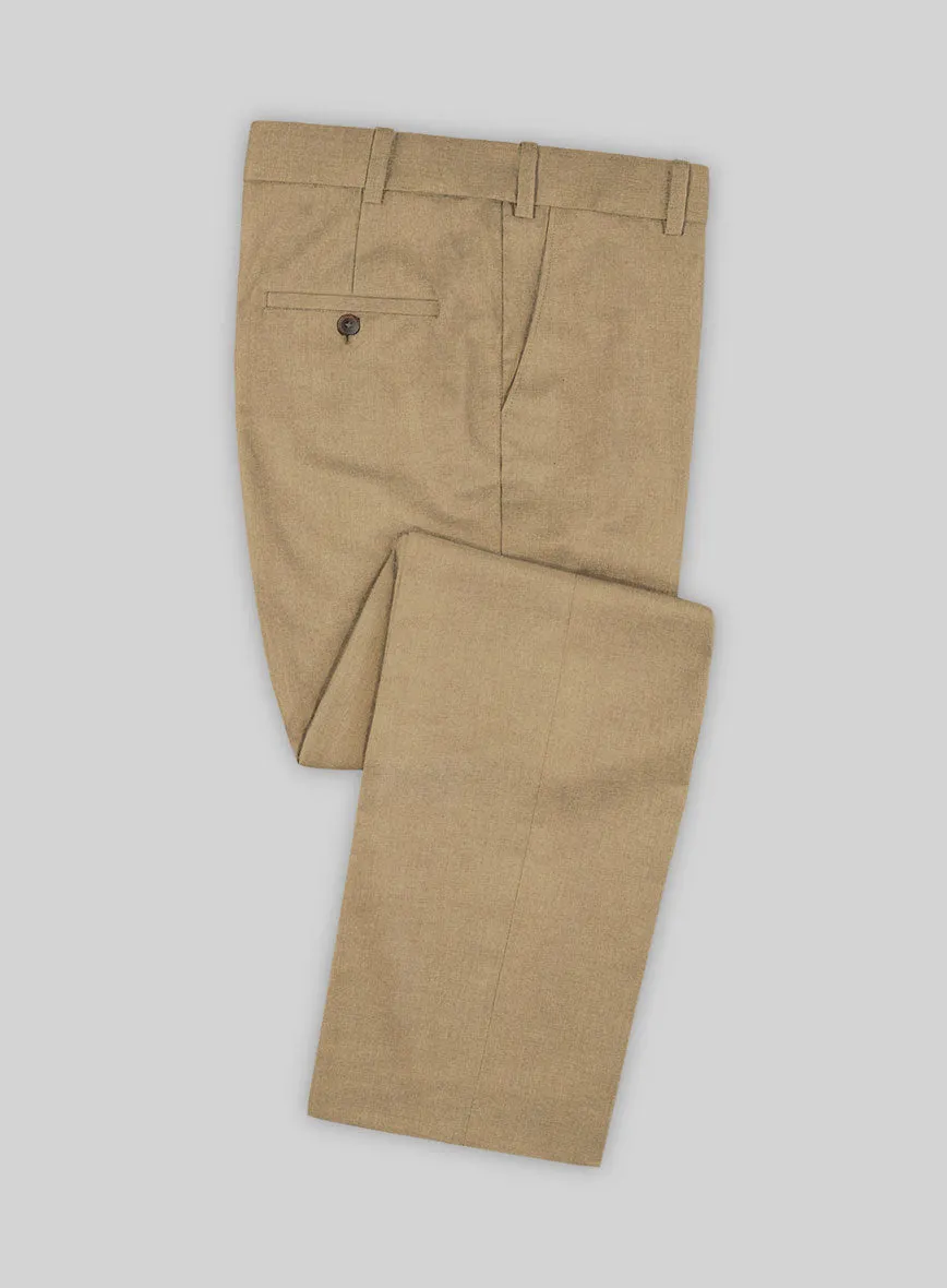 Khaki Flannel Wool Suit