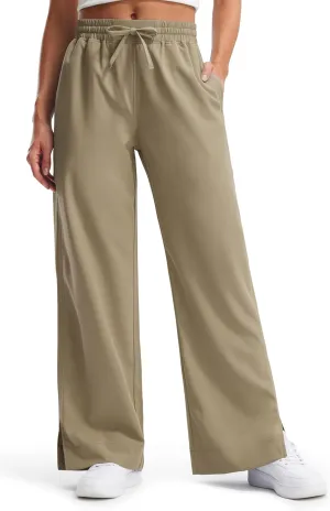 Libin Women's Lightweight Wide Leg Pants 27"/29" High Waisted Casual Work Pants Lounge Flowy Trousers with Pockets