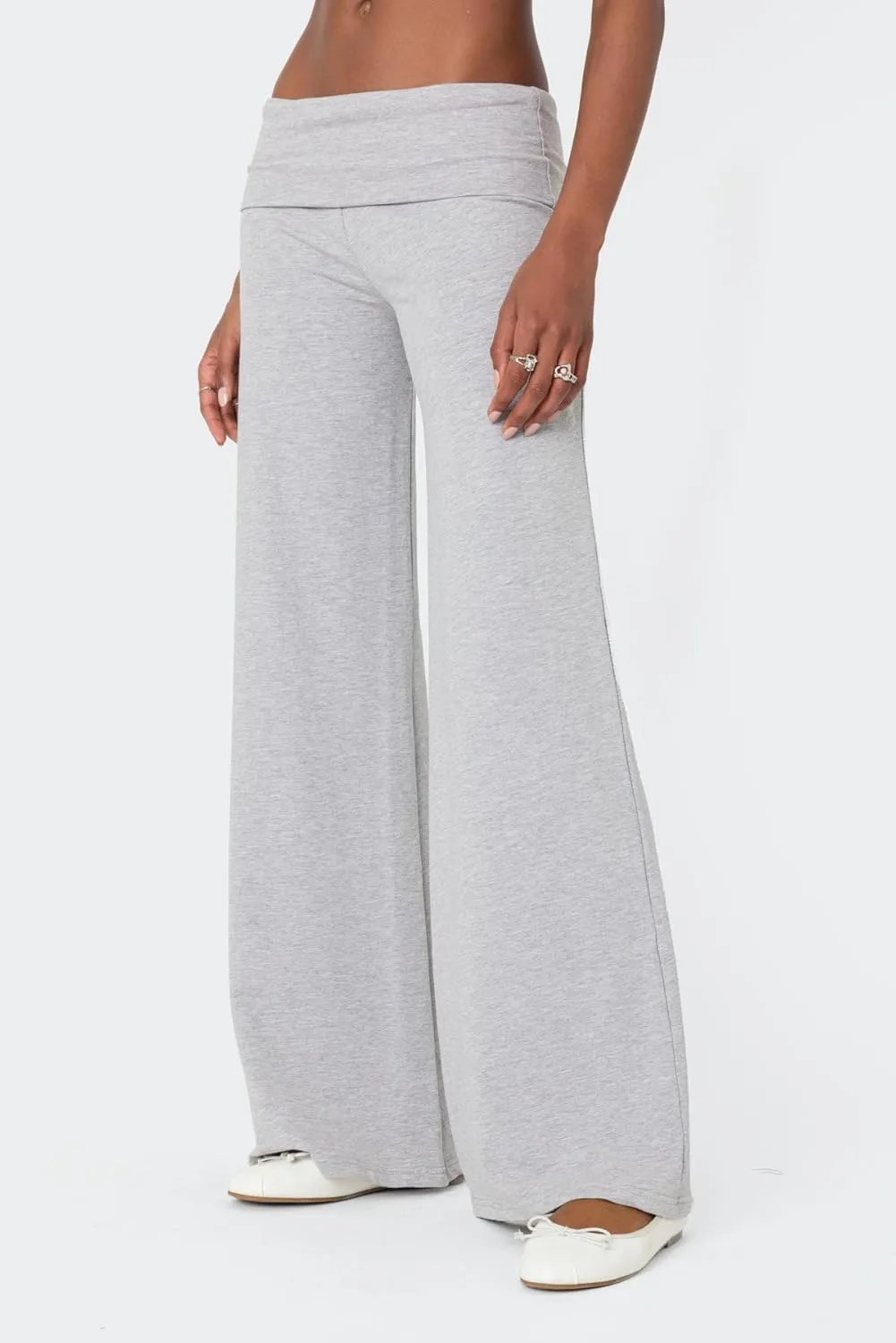 LILTWIST Fold Over Yoga Pants Women Y2k Flare Lounge Leggings Cute Low Rise Bell Bottom Leggings Wide Leg Bootcut Sweatpants