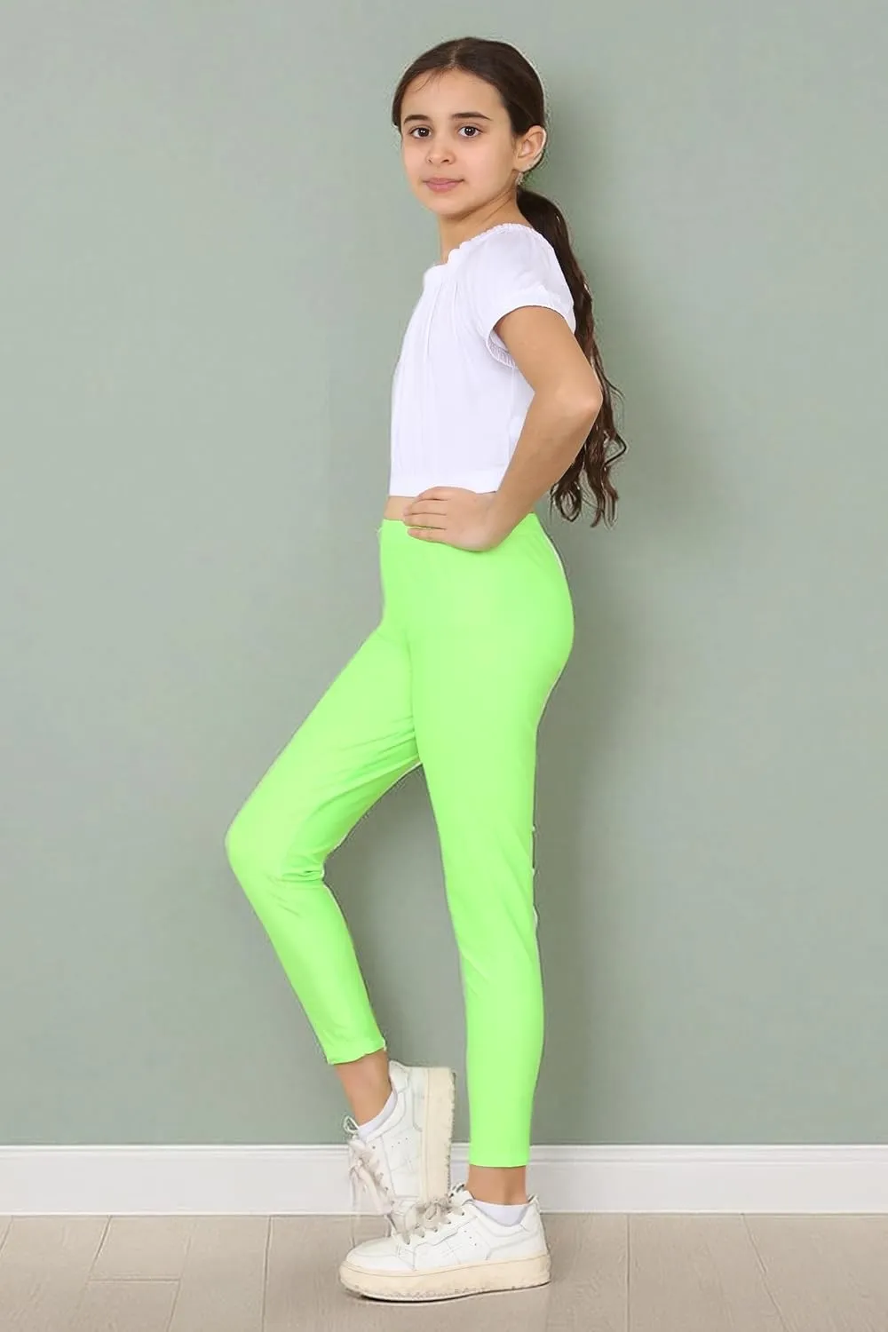 Loxdonz Girls Athletic Leggings Kids Dance Workout Running Yoga Pants Ballet Gymnastics Tights