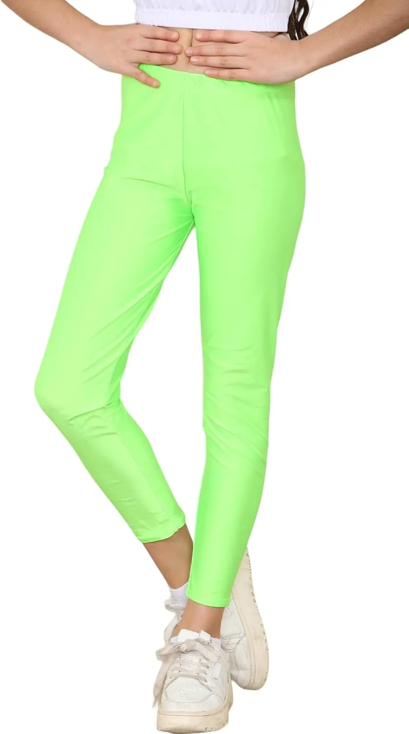 Loxdonz Girls Athletic Leggings Kids Dance Workout Running Yoga Pants Ballet Gymnastics Tights