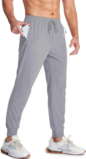 MAGCOMSEN Hiking Pants for Men Lightweight Athletic Pants Quick Dry with Zipper Pockets Running Track Workout Pants