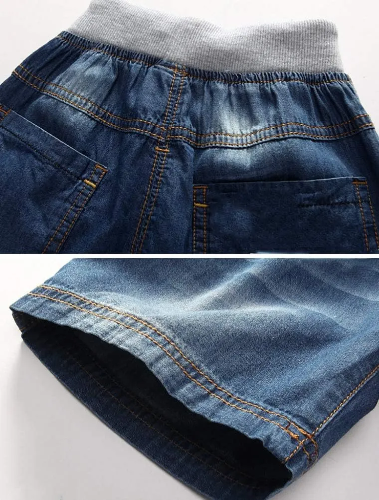Mallimoda Boys Denim Jeans Washed Pull-On Shorts