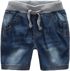 Mallimoda Boys Denim Jeans Washed Pull-On Shorts