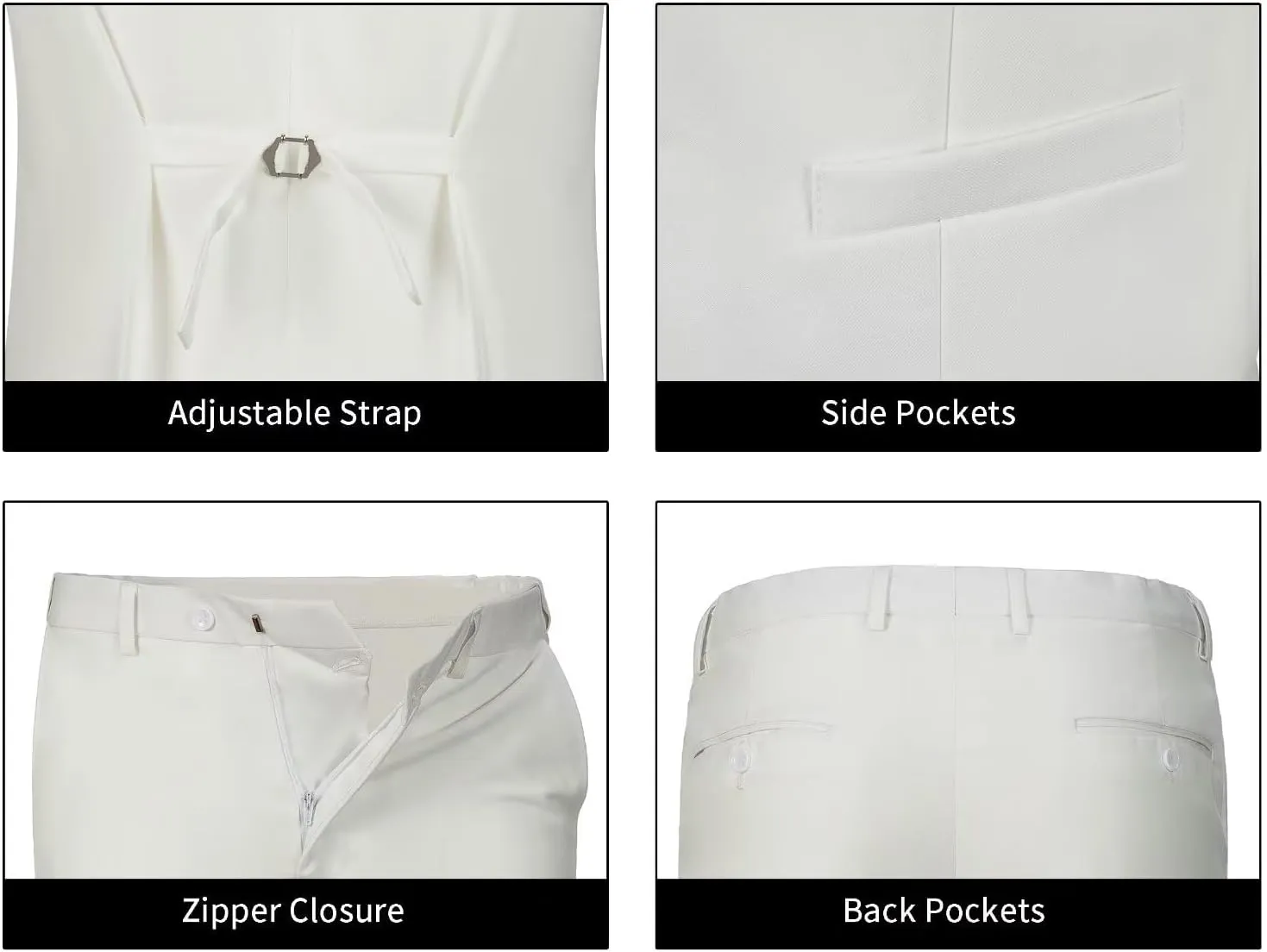 Men's 2 Piece Vest Pants Set Slim Fit Wedding Suit for Men with Tie Tuxedo Set for Business Christmas