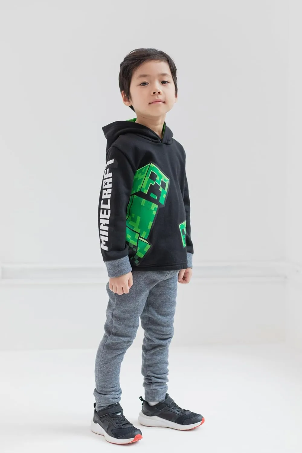 Minecraft Creeper Fleece Pullover Hoodie and Pants Outfit Set Little Kid to Big Kid