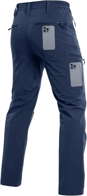 NAVEKULL Men's Lightweight Hiking Pants Quick Dry Stretch Fishing Tactical Work Pants with Zipper Pockets