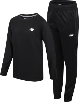 New Balance Boys Tracksuit Set - 2 Piece Long Sleeve Poly Thermal Shirt and Tricot Jogger Sweatpants for Boys (8-20)