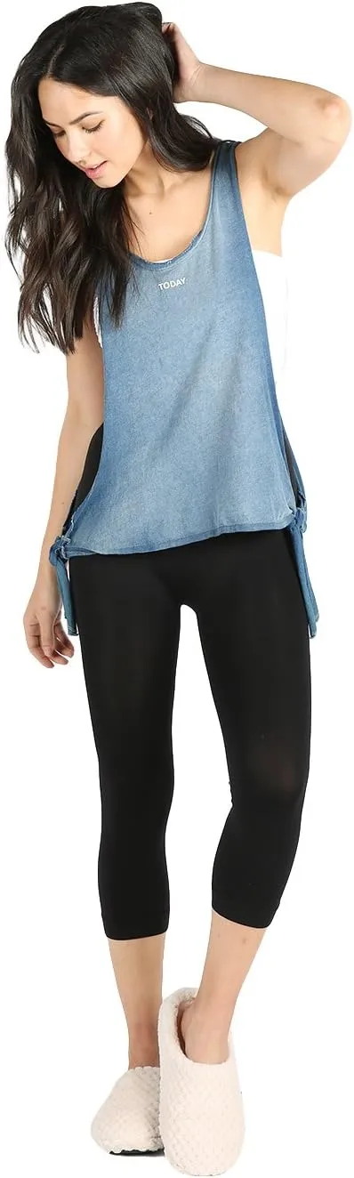 NIKIBIKI Women Seamless Basic Capri Legging Tights, Made in U.S.A, One Size
