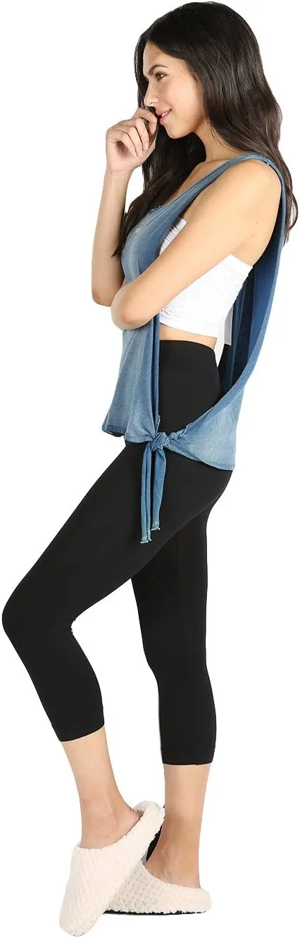 NIKIBIKI Women Seamless Basic Capri Legging Tights, Made in U.S.A, One Size