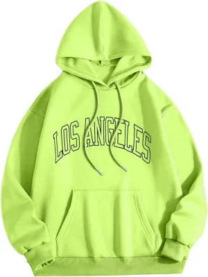 Oversized Hoodies for Men Women Letter Print Long Sleeve Hooded Sweatshirt Casual Loose Vintage Sports Tops with Pocket