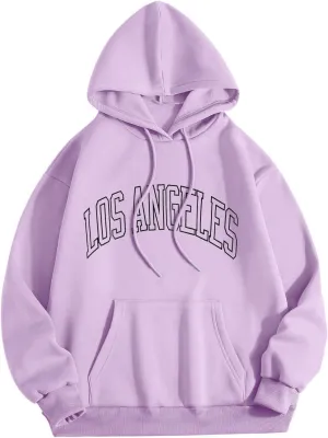 Oversized Hoodies for Men Women Letter Print Long Sleeve Hooded Sweatshirt Casual Loose Vintage Sports Tops with Pocket