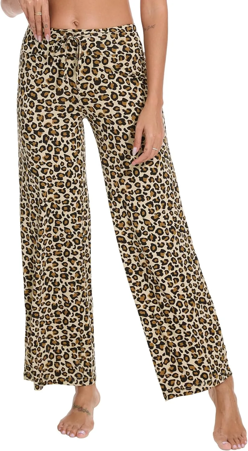 Pajama Pants for Women Pajamas Bottoms Wide Leg Lounge Soft Pj Viscose from Bamboo Sweatpants S-XXL