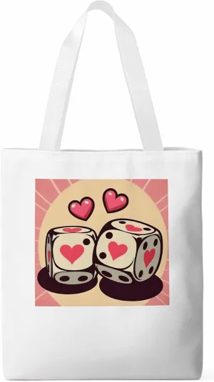 Pink Loves Valentine Canvas Tote Bag, Aesthetic Canvas Tote Handbags for Women Shoulder Bag
