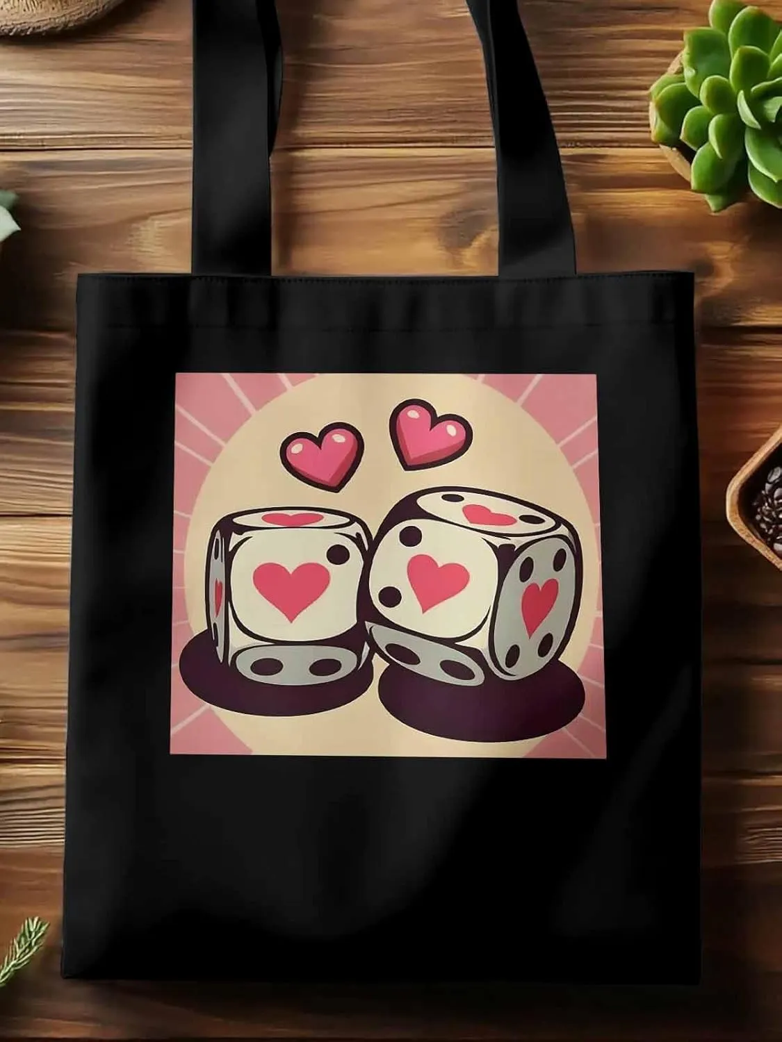 Pink Loves Valentine Canvas Tote Bag, Aesthetic Canvas Tote Handbags for Women Shoulder Bag