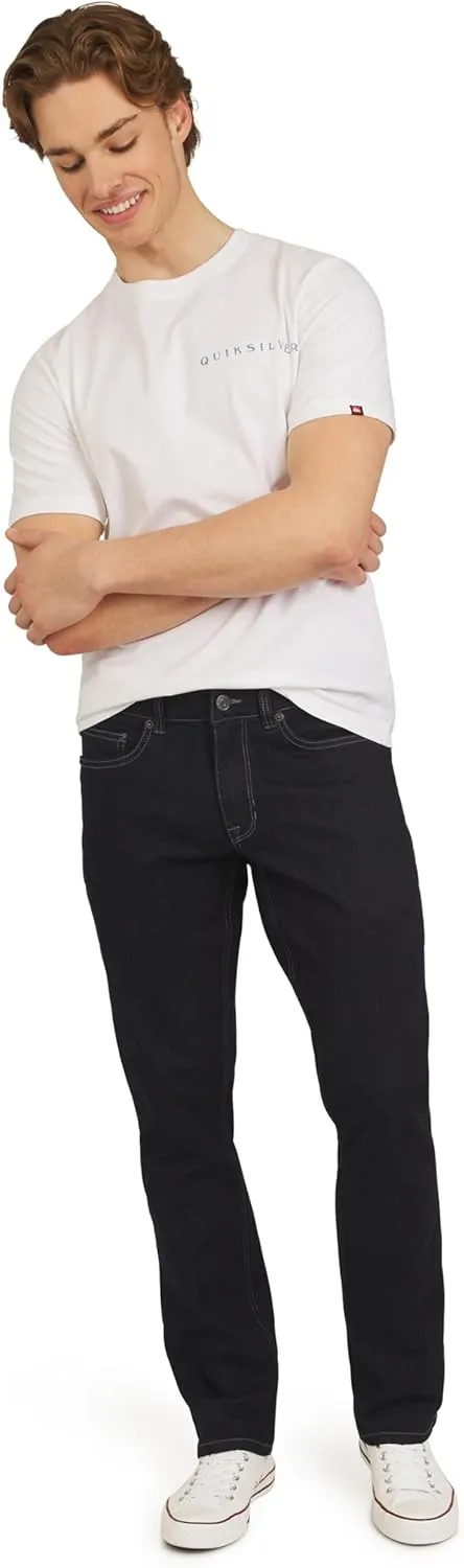 Quiksilver Men's 5 Pocket Straight Fit Stretch Waist Denim Jeans