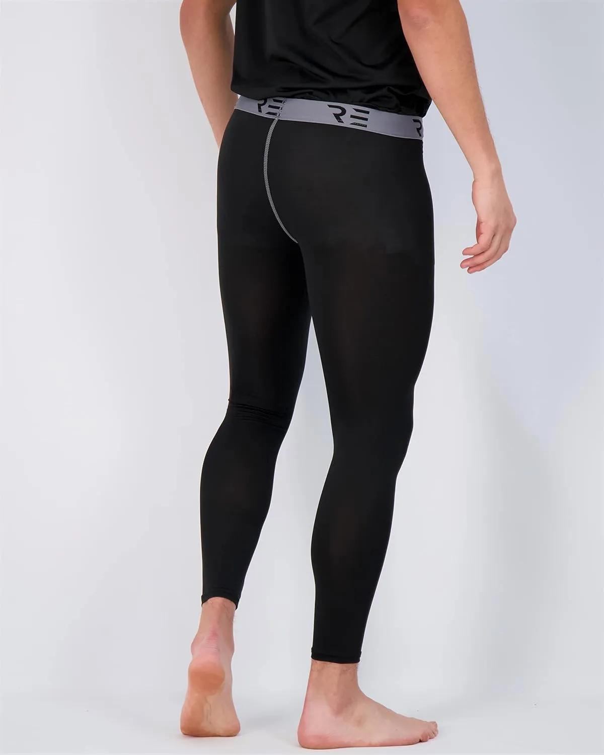 Real Essentials 3 Pack: Men's Active Compression Pants - Workout Base Layer Tights Running Leggings (Available in Big & Tall)