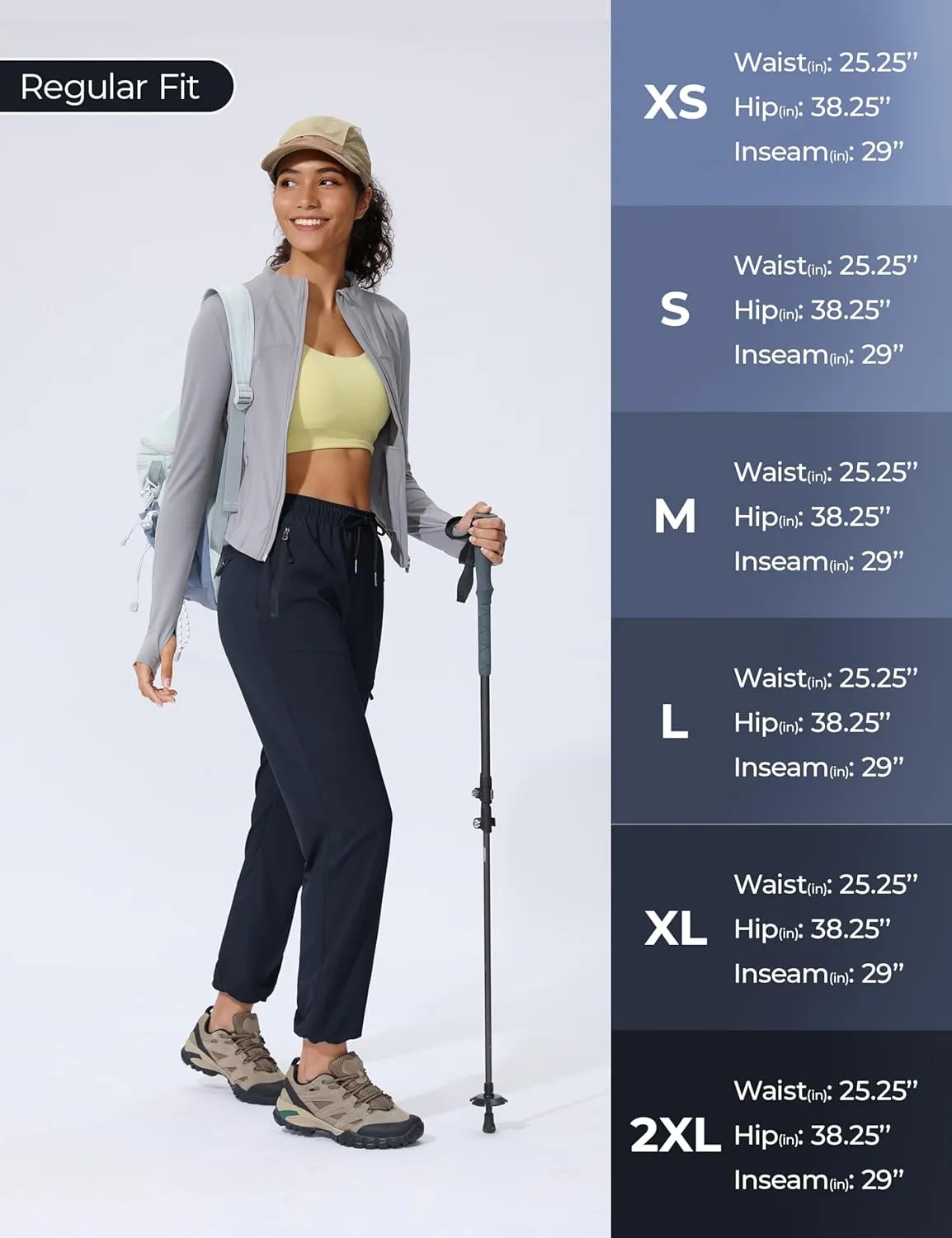 Seamaid Women's Hiking Pants Quick Dry Lightweight Travel Pants with Zipper Pockets Water Resistant for Outdoor Camping