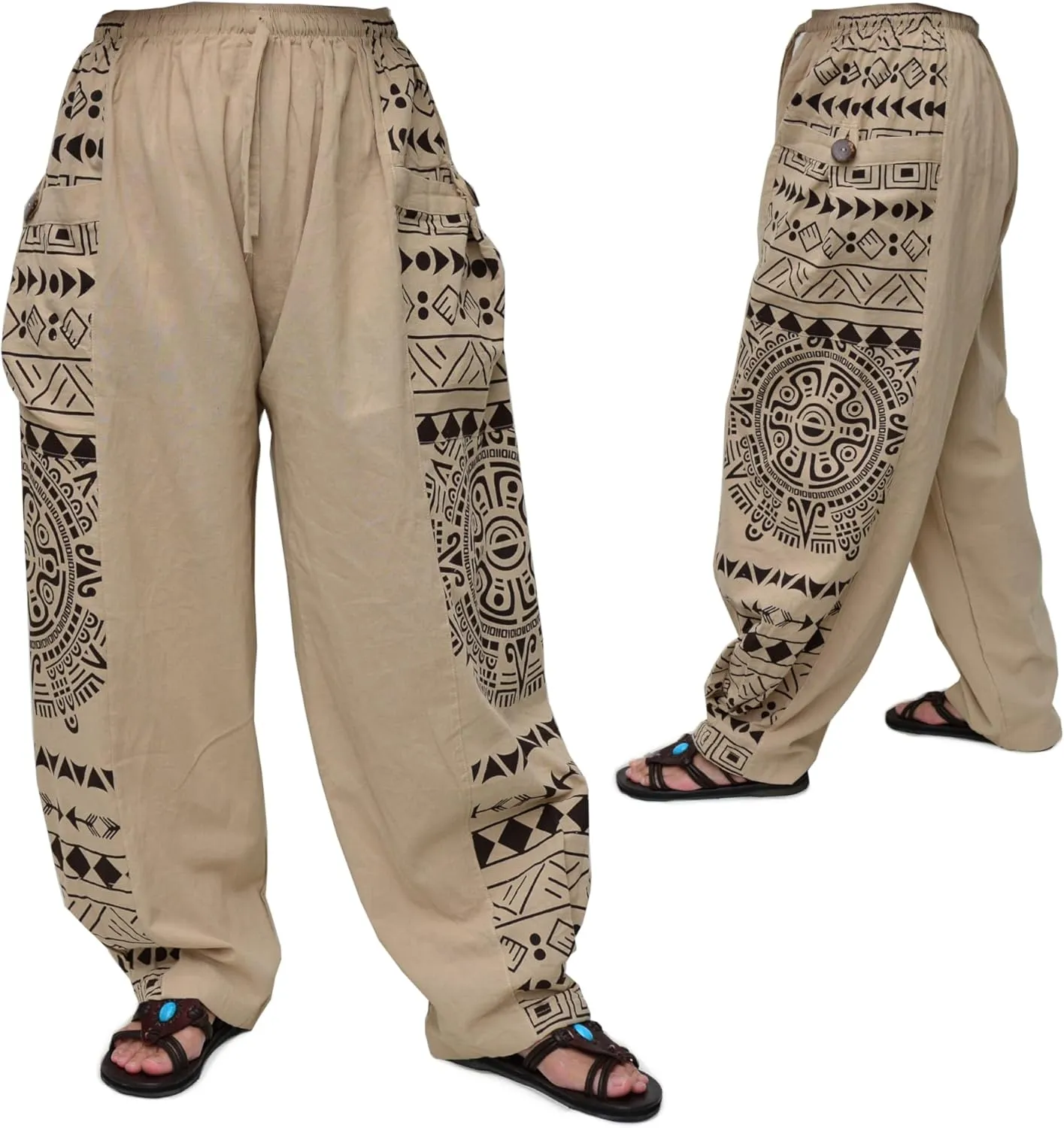 Siamrose Casual Baggy Yoga Harem Pants Lounge Trousers Men Women, with 2 Big Pockets