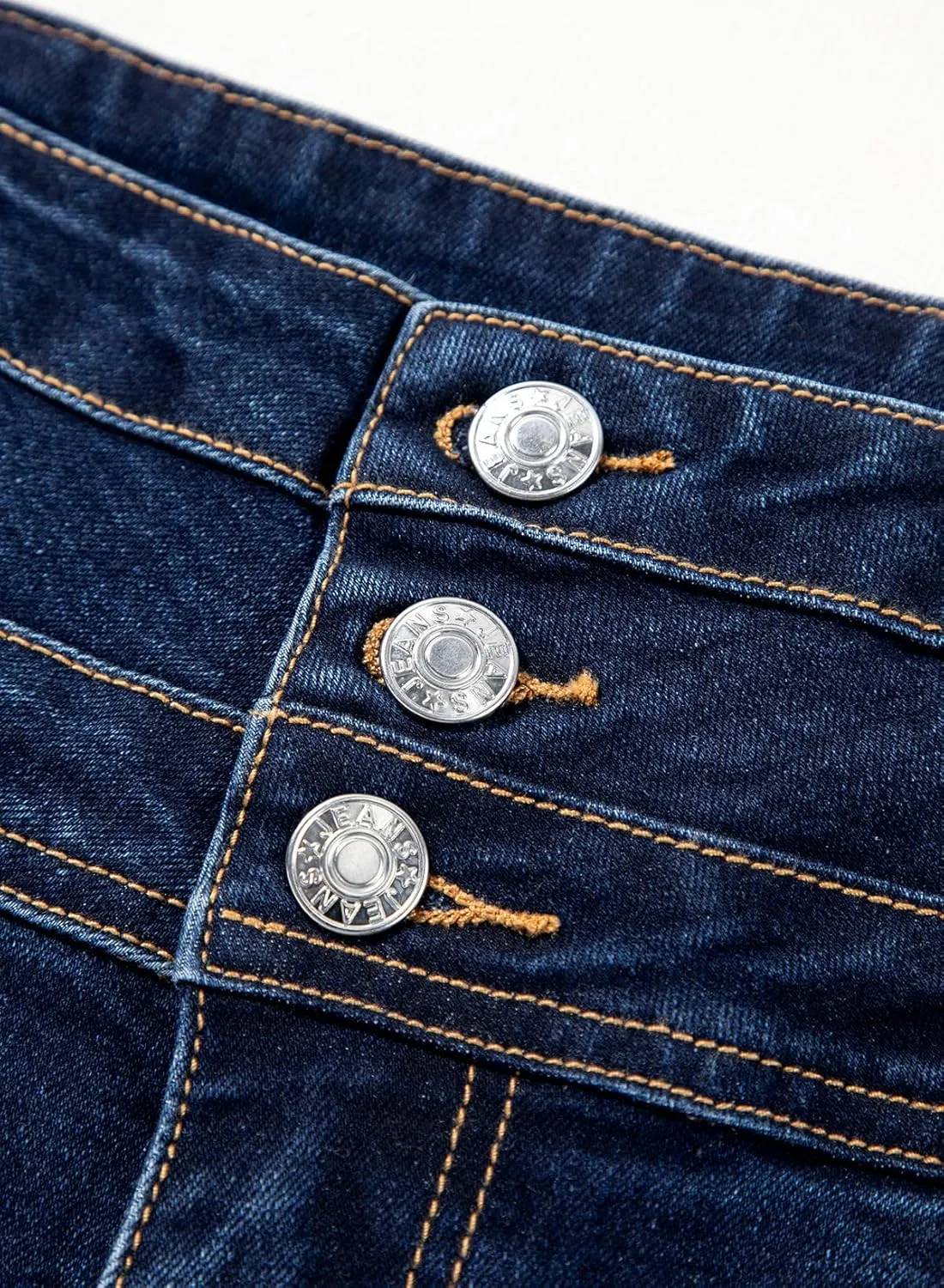Sidefeel Women's High Waisted Tummy Control Jeans Strechy Trendy Button Up Ankle Zimbaplatinum Denim Pants