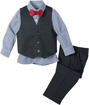 Spring Notion Big Boys' 5 Piece Pinstripe Vest Set
