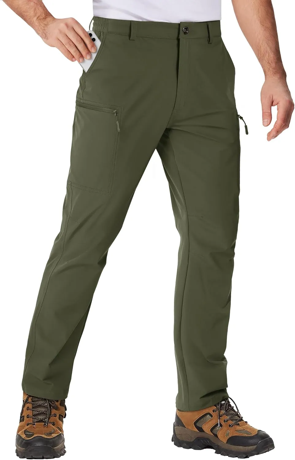 TACVASEN Men's Hiking Cargo Pants with 6 Pockets Lightweight Water Resistant Quick Dry Travel Work Pants Tactical Outdoor