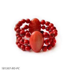 Tagua Women's Saona Red Poppy Color Bracelet