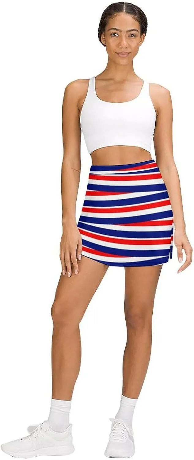 TAIZIYEAH American Flag Black Tennis Skirts for Women Athletic Golf Skorts Loose
