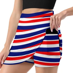 TAIZIYEAH American Flag Black Tennis Skirts for Women Athletic Golf Skorts Loose