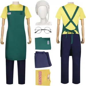 Taro Sakamoto Costume Taro Sakamoto Cosplay Apron Green Uniform Outfit Cloak Full Set with Glasses