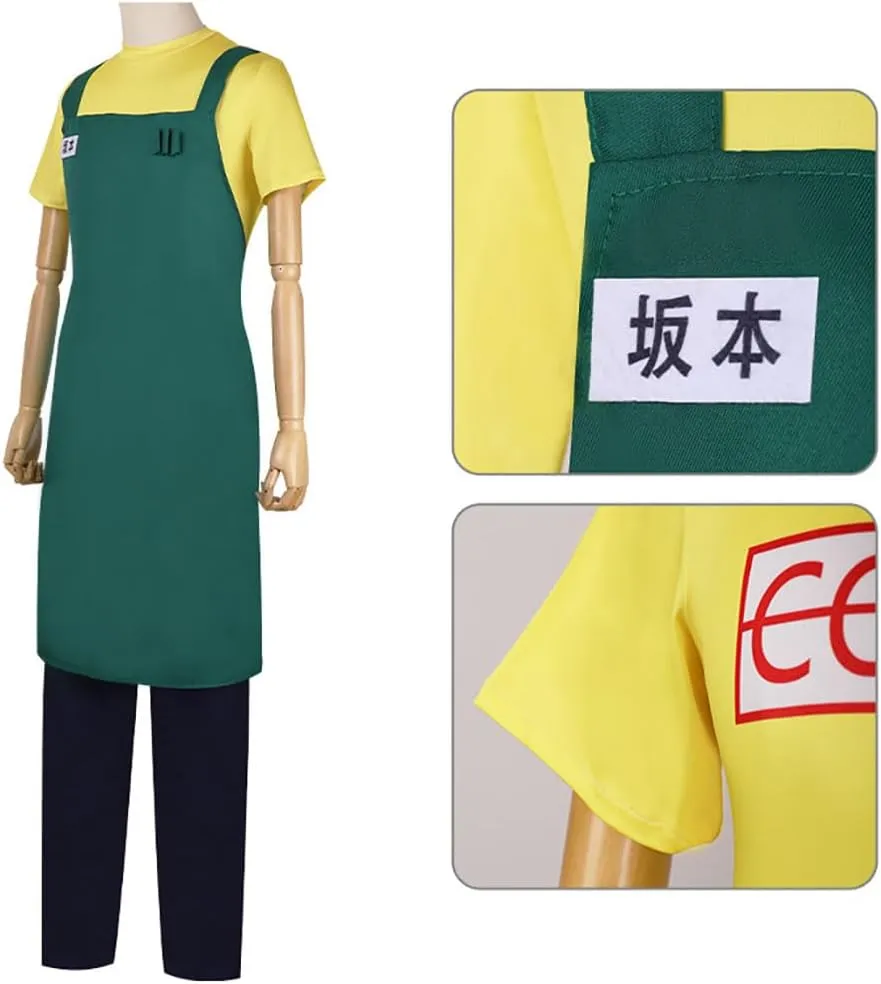 Taro Sakamoto Costume Taro Sakamoto Cosplay Apron Green Uniform Outfit Cloak Full Set with Glasses