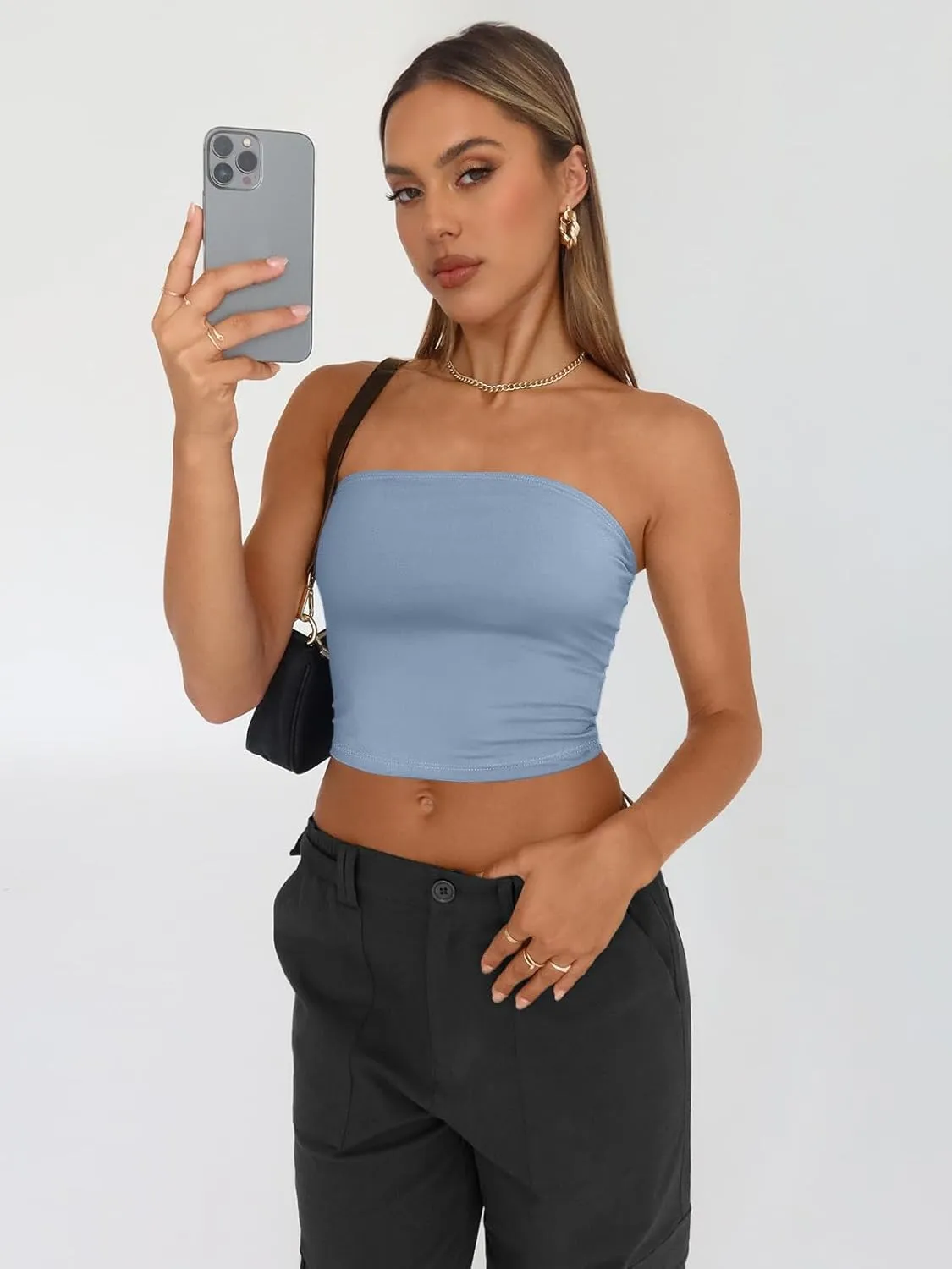Trendy Queen Womens 3 Pack Tube Tops Crop Going Out Strapless Basic Backless Bandeau Bra Summer Outfits 2025