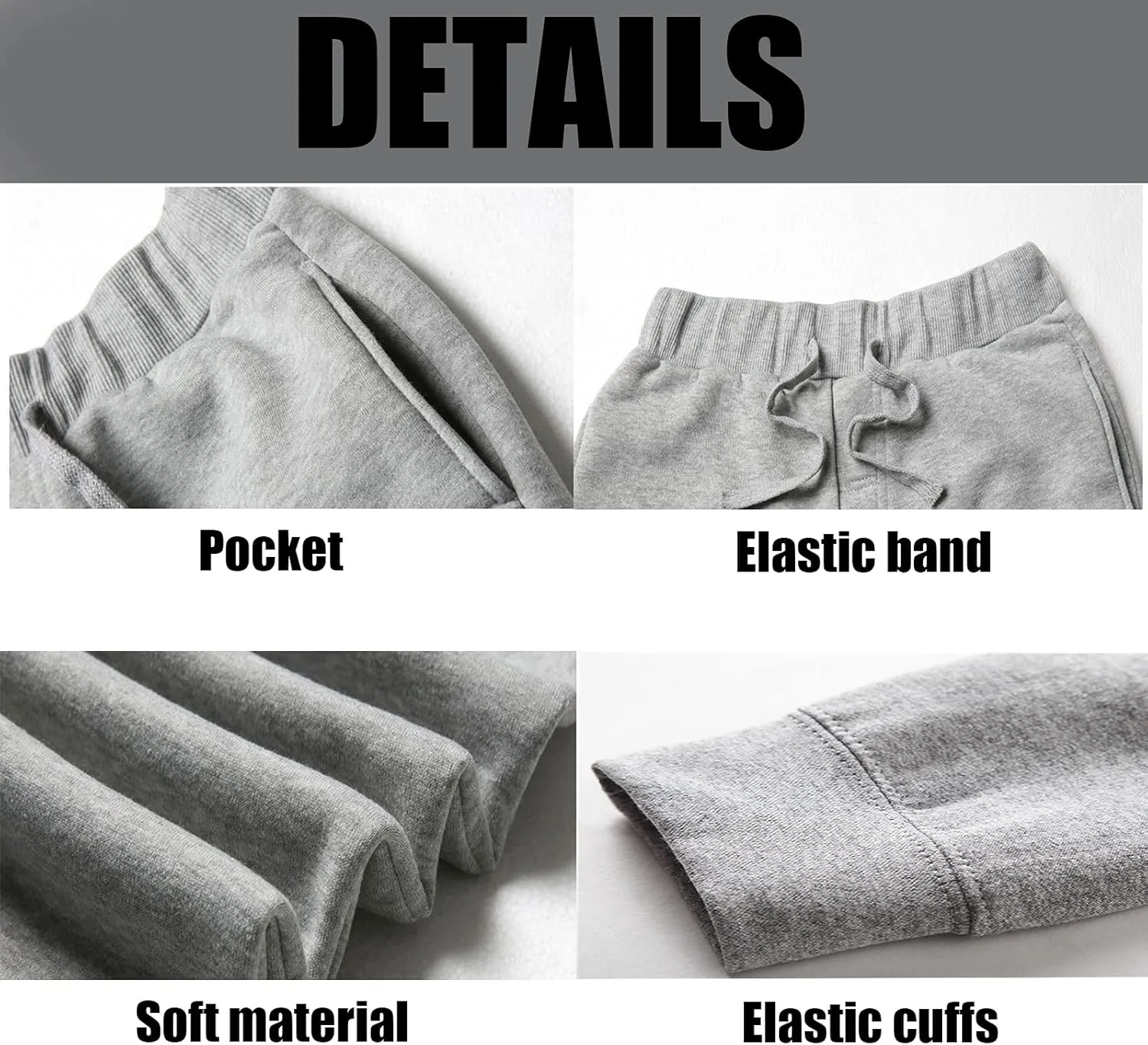 TUVEKE Fleece Jogger Sweatpants for Men with Pockets Bottom Athletic Sweat Pants Workout Running Casual Gym Size Small to 3XL