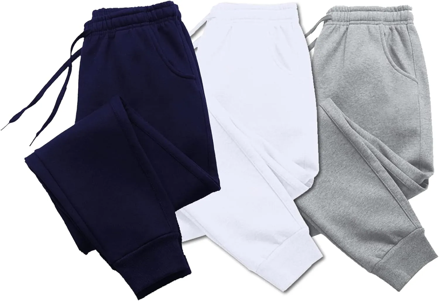 TUVEKE Fleece Jogger Sweatpants for Men with Pockets Bottom Athletic Sweat Pants Workout Running Casual Gym Size Small to 3XL