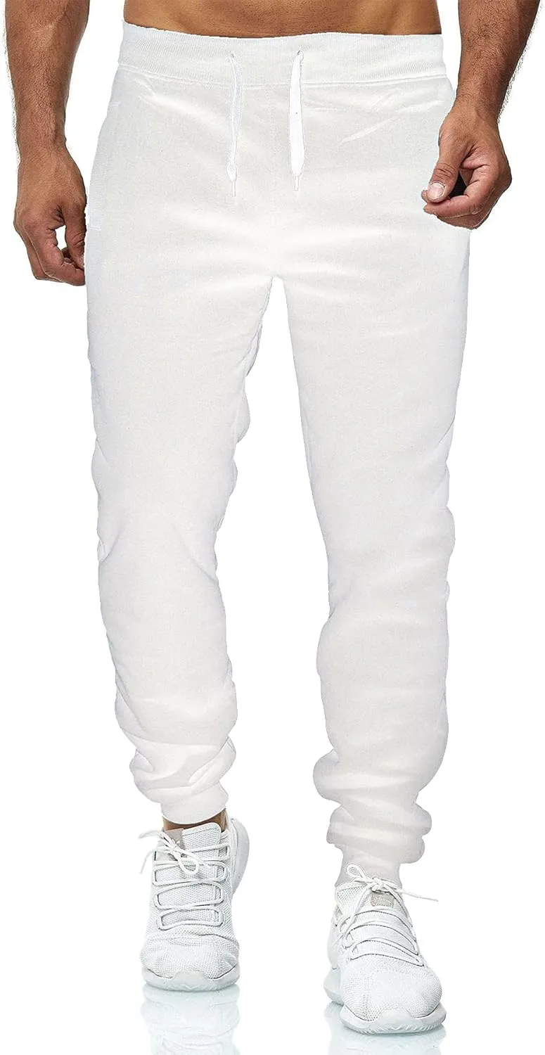 TUVEKE Fleece Jogger Sweatpants for Men with Pockets Bottom Athletic Sweat Pants Workout Running Casual Gym Size Small to 3XL