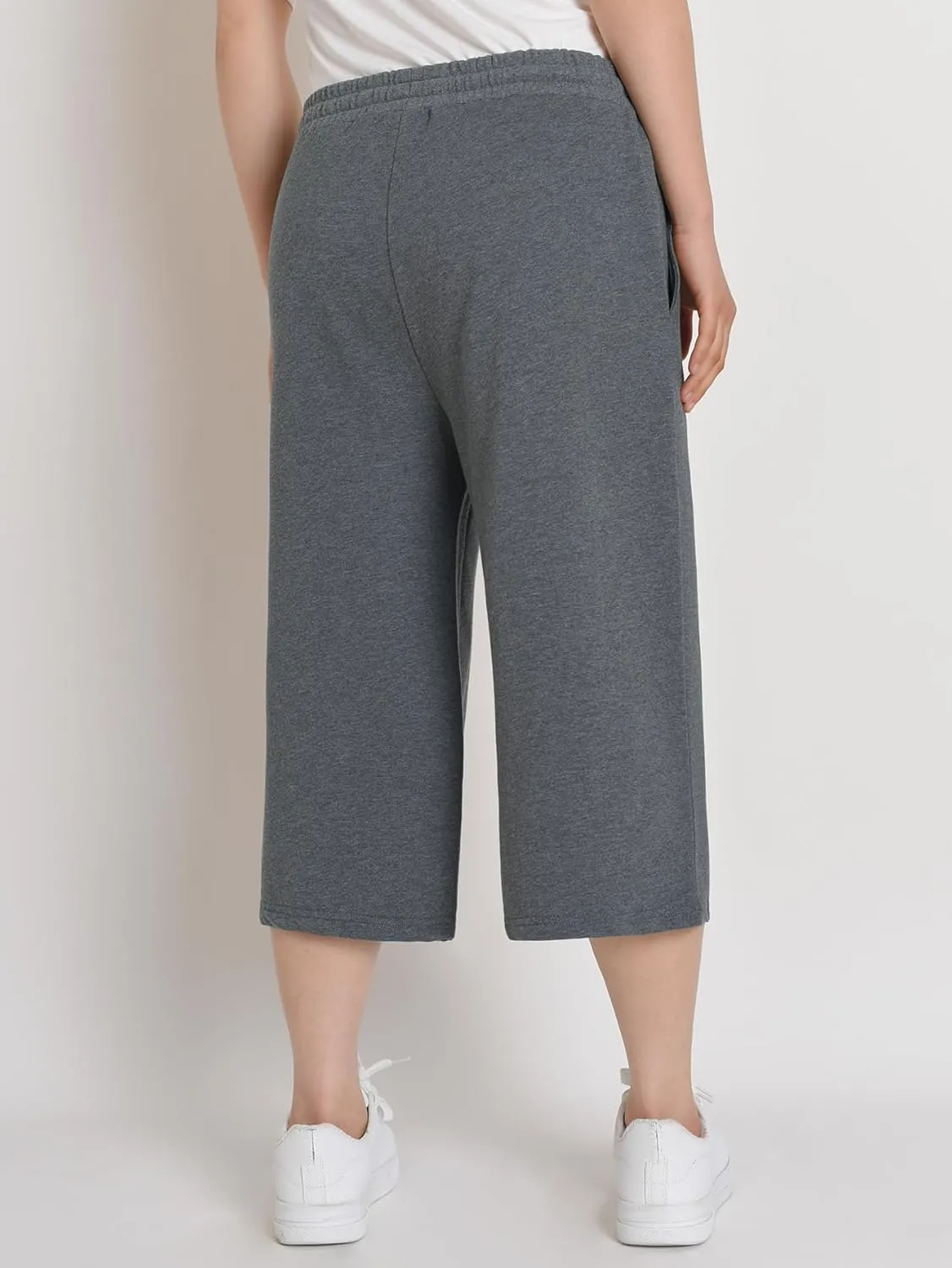 Weintee Women's Petite Capris Wide Leg Cotton Capri Pants with Pockets