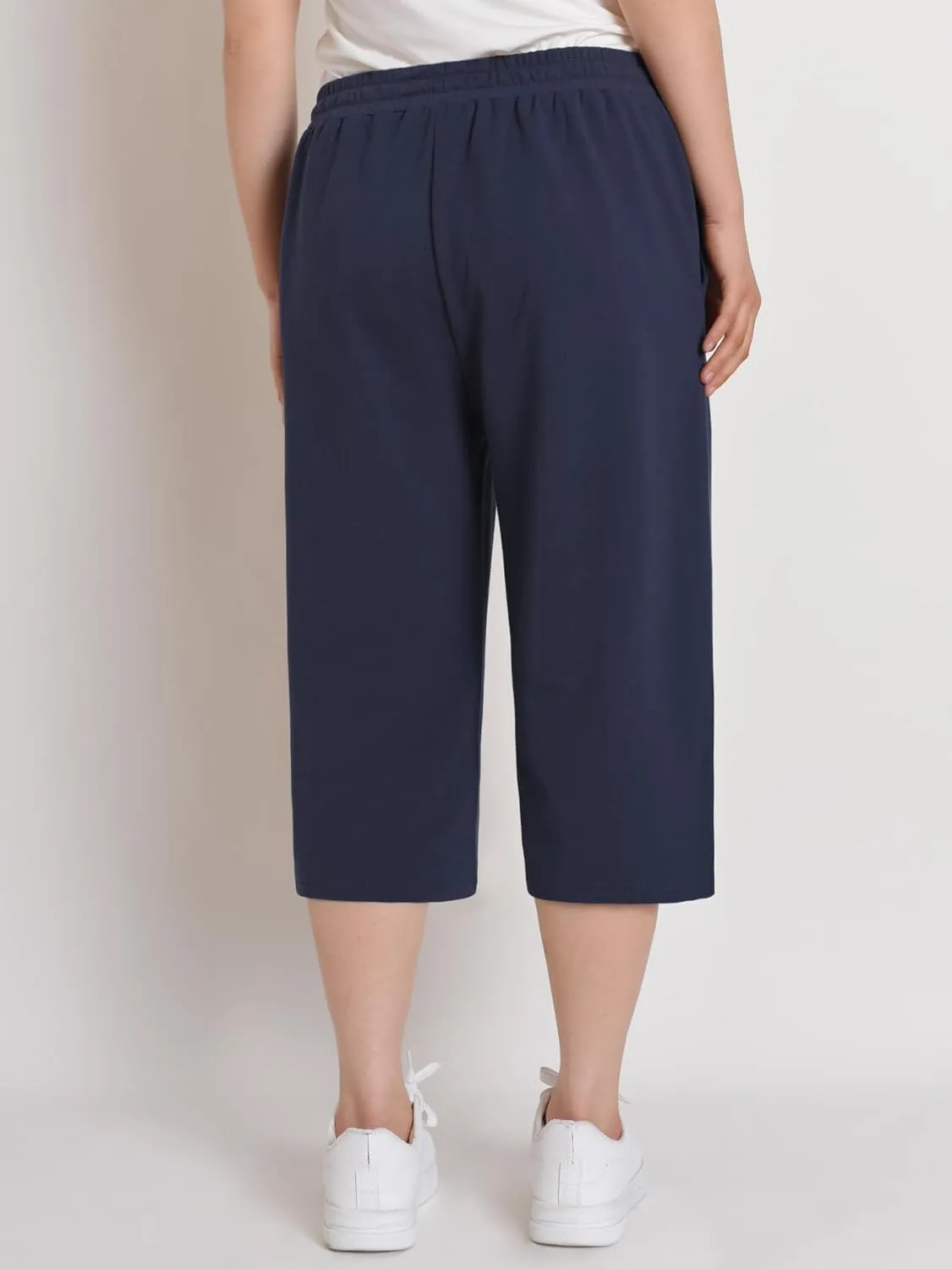 Weintee Women's Petite Capris Wide Leg Cotton Capri Pants with Pockets