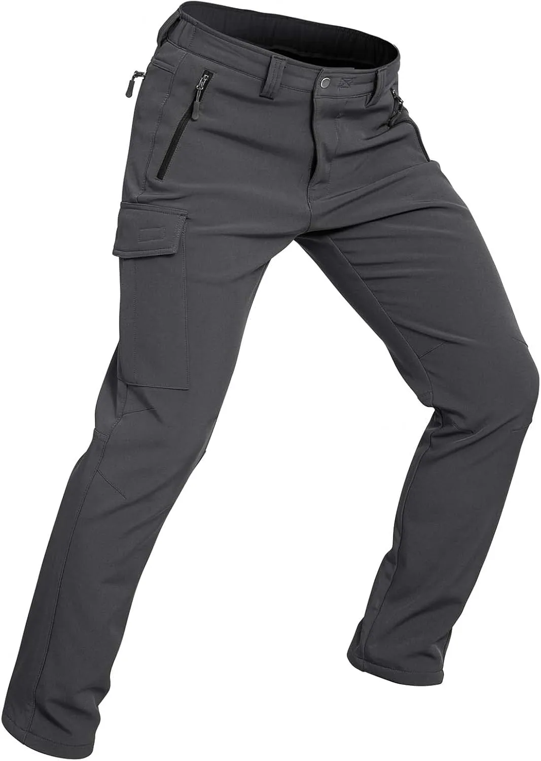 Wespornow Men's-Fleece-Lined-Hiking-Pants Water-Resistance-Snow-Ski-Pants Softshell Snowboarding Pants for Winter, Outdoor