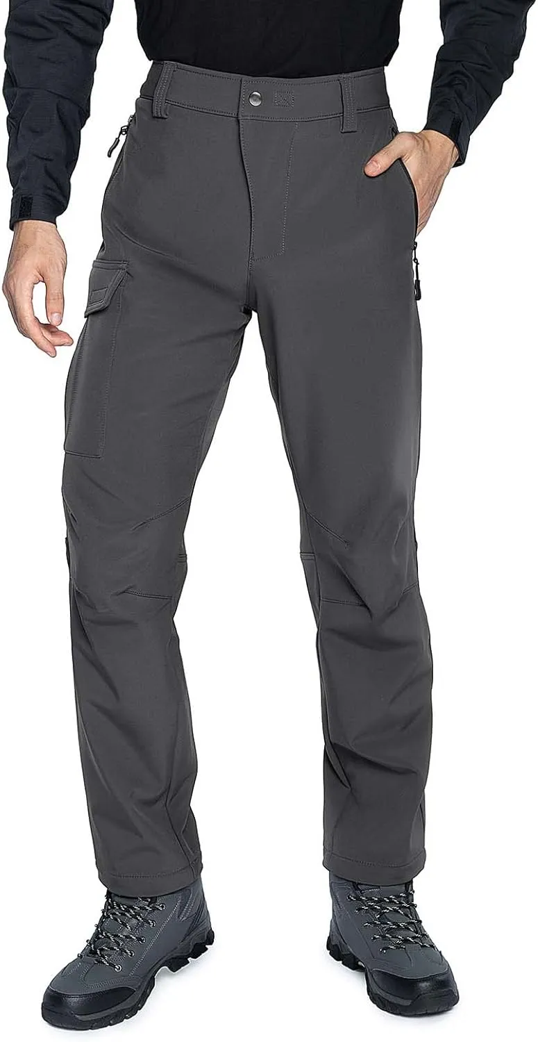 Wespornow Men's-Fleece-Lined-Hiking-Pants Water-Resistance-Snow-Ski-Pants Softshell Snowboarding Pants for Winter, Outdoor