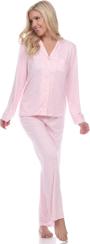 white mark Long Sleeve Pajama Set