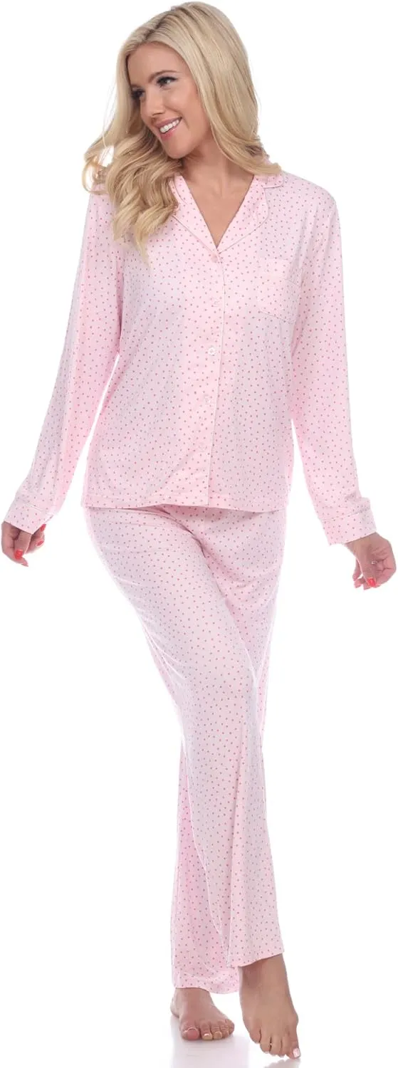 white mark Long Sleeve Pajama Set