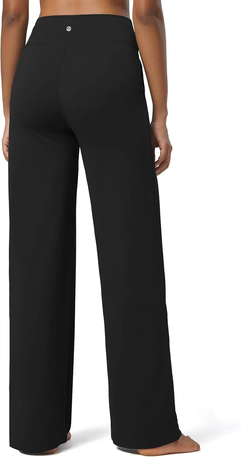 Willit Women's Wide Leg Pants Yoga Pants with Pockets High Waist Stretch Casual Lounge Comfy Pants 29" 31"