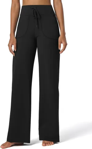 Willit Women's Wide Leg Pants Yoga Pants with Pockets High Waist Stretch Casual Lounge Comfy Pants 29" 31"
