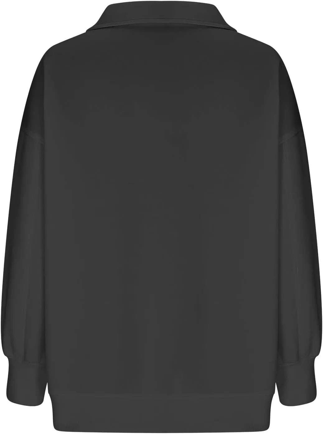 Women Oversized Half Zip Sweatshirt Drop Shoulder Long Sleeves Collar Quarter 1/4 Zipper Pullover Fashion Fall Tops