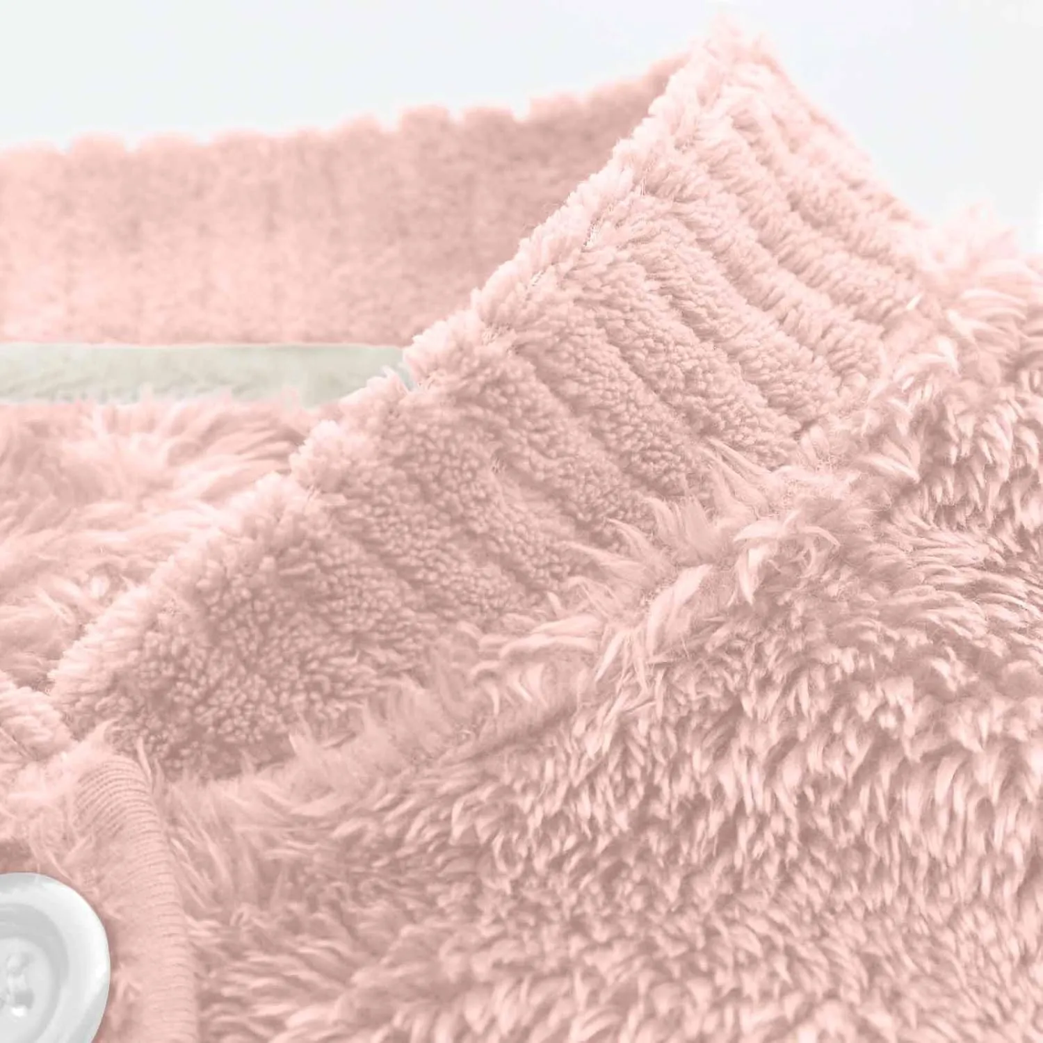 Women' s Fluffy Pajamas Set Fuzzy Fleece Button Down Tops Pants Loungewear Set Plush Pjs Loose Sleepwear with Scarf